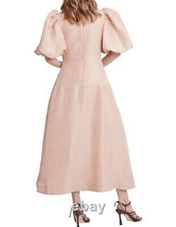 Rare AJE Dusk Knot Puff Sleeve Midi Princess Dress Baby Pink 8 AU / 4 US / 36 EU