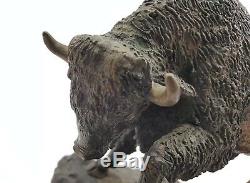 Rare Ad. Rose Bronze Buffalo Sculpture Signed