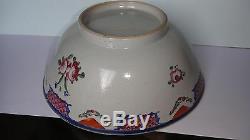 Rare Antique Chinese Export Large Ceramic Porcelain Bowl Mandarin Famille Rose