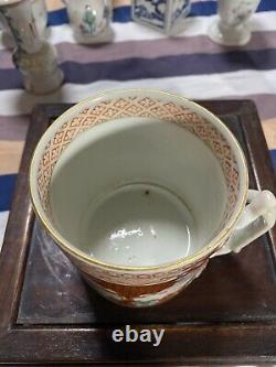 Rare Antique Chinese Famille Rose Mandarin Mug Cup