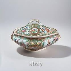 Rare Antique Famile Rose Medallion Lidded Tureen