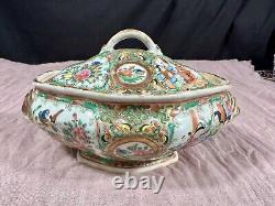 Rare Antique Famile Rose Medallion Lidded Tureen