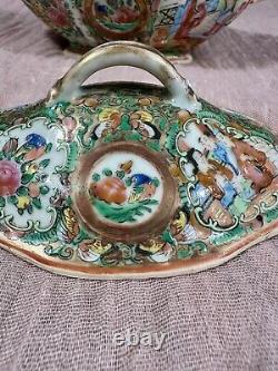 Rare Antique Famile Rose Medallion Lidded Tureen