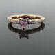 Rare Argyle Heart Shape Pink & White Diamond 18k Rose Gold Ring Size 3.5