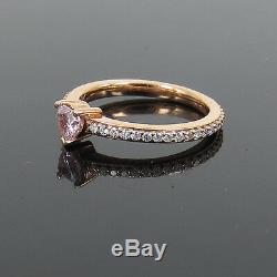 Rare Argyle Heart Shape Pink & White Diamond 18K Rose Gold Ring Size 3.5