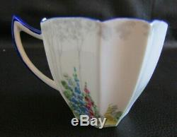 Rare Art Deco Shelley Arch Way Of Roses Queen Anne Shape Cup & My Garden Saucer
