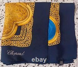Rare Authentic Chopard Silk Scarf Italy 34x34 Hearts and Roses 100% Silk