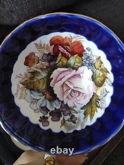 Rare? Aynsley Cabbage Rose Cup & Saucer Antique 3 Customer Set