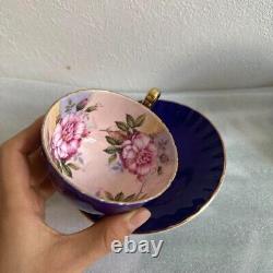 Rare Aynsley Cabbage Rose Cup & Saucer Set for 2 free shipping from japan