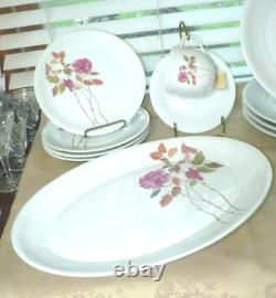 Rare Block Spal Cathay Rose Pattern 20 Piece Service For 4 + Oval Platter