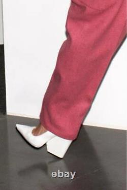 Rare CELINE Phoebe Philo Archive 2013 Runway Dusty Rose Wool Side Zip Pants 34