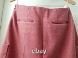 Rare CELINE Phoebe Philo Archive 2013 Runway Dusty Rose Wool Side Zip Pants 34