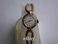 Rare CHAIKA-Poljot Solid Rose GOLD 14k 583 Laides Watch USSR Made 75s
