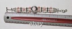 Rare Carolyn Pollack MOP Rose Quartz Pink Rhodochrosite Pearl Sterling Bracelet