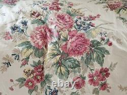 Rare Chaps Wainscott Tan Plaid Rose Floral King Comforter