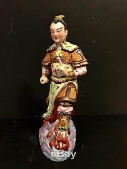 Rare Chinese Famille Rose Porcelain Figurine Statue Of Warrior Soldier 11