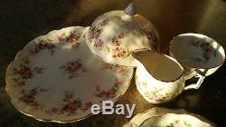 Rare Complete 9 piece Vintage Aynsley #185 Grotto Rose Tea and Breakfast Set