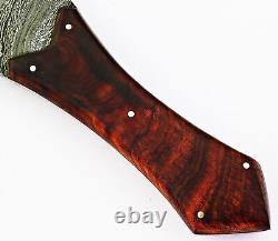 Rare Design Hand Made Damascus Dagger Sword Rose Wood Handle ZS-6028