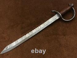 Rare Design Hand Made Damascus Sword With Rose Wood Handle AS-125