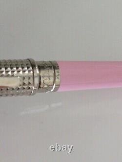 Rare Dupont Mini Olympio Gifted Pink Pink + Platinum Plated Ballpoint Pen