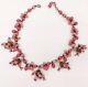 Rare Early Miriam Haskell Unsigned Pink Rose Quartz Glass Beads Brass Necklace