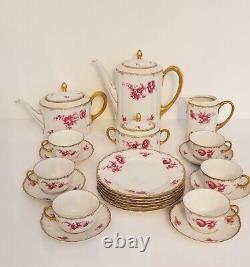 Rare FURSTENBERG German Porcelain Coffee & Desert Set Cups Tea Pots PINK ROSE