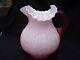 Rare Fenton For L G Wright Glass Corn Maize Rose Pink Pitcher