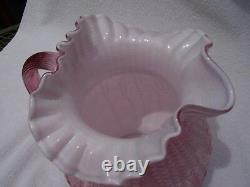 Rare Fenton for L G Wright Glass Corn Maize Rose Pink Pitcher