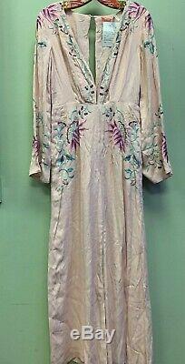 Rare Free People Gypsy Rose Jumpsuit Wide Leg Spell Floral Embroidered 4 $350