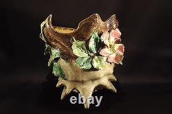 Rare French Longchamps Schell Form Planter with Roses