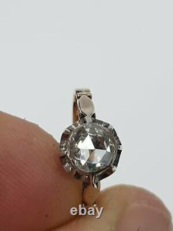 Rare Georgian 14 15k gold ring with rose cut diamond 0.80 0.90 ct
