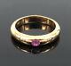 Rare Gerard 0.20ct Vivid Pink Sapphire & 18k Rose Gold 4mm Curved Band Ring