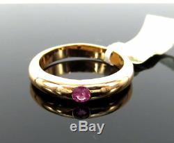 Rare Gerard 0.20ct Vivid Pink Sapphire & 18K Rose Gold 4mm Curved Band Ring