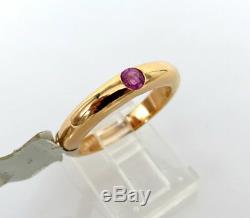 Rare Gerard 0.20ct Vivid Pink Sapphire & 18K Rose Gold 4mm Curved Band Ring