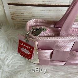 Rare Harveys Seatbelt Baguette Bag Purse with Long Handles light Pink rose