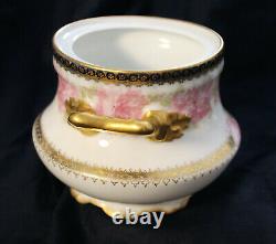 Rare Haviland #55 President Mckinley Sugar Bowl Exquisite! Drop Rose Gold Trim