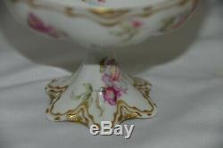 Rare Haviland Limoges Double Gold Set 8 Star Shapped Footed Sherberts Drop Rose