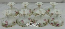 Rare Haviland Limoges Double Gold Set 8 Star Shapped Footed Sherberts Drop Rose