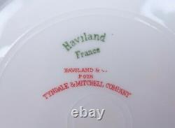 Rare Haviland Limoges Drop Rose Gold Medallion Turquoise Porcelain Serving Dish