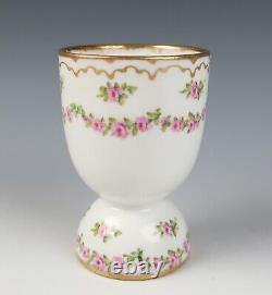 Rare Haviland Limoges Pink Drop Rose Swags Double Gold Large Egg Cup 1114 #A
