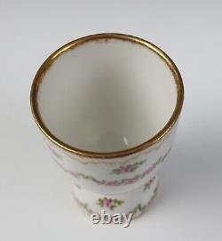 Rare Haviland Limoges Pink Drop Rose Swags Double Gold Large Egg Cup 1114 #A