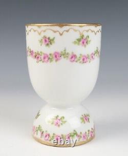 Rare Haviland Limoges Pink Drop Rose Swags Double Gold Large Egg Cup 1114 #B
