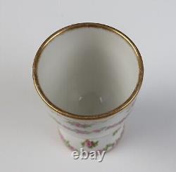Rare Haviland Limoges Pink Drop Rose Swags Double Gold Large Egg Cup 1114 #B