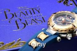 Rare Invicta 38mm Disney BEAUTY AND THE BEAST Lim Ed xxx/500 Blue Swiss 6J Watch