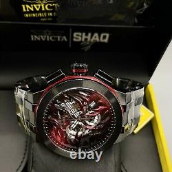 Rare Invicta SHAQ Men 52mm Swiss MVT Flame Chronograph Dial Black SS Case Watch