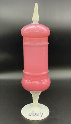 Rare Italian Opaline Veritable Pink Rose Apothecary Jar