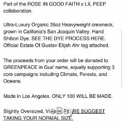 Rare LIL Peep X Rose In Good Faith X Greenpeace R. O. O. T Crew Sweatshirt Large