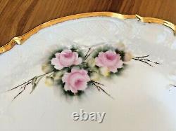 Rare! Large 13 Kaiser Germany Handpainted Pink Roses Signed'Sherman' Plate