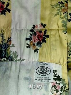 Rare Laura Ashley Isabelle Rose Curtains Drape Shabby/Cottage Pink Yellow Stripe
