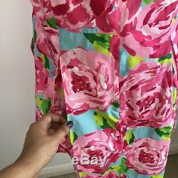 Rare Lilly Pulitzer First Impression Hotty Pink Strapless Dress Womens Size 12